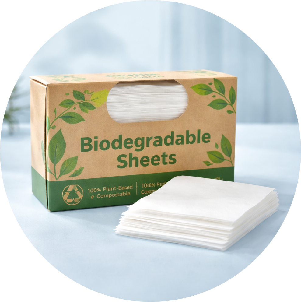 Biodegradable sheet for use with Skloop